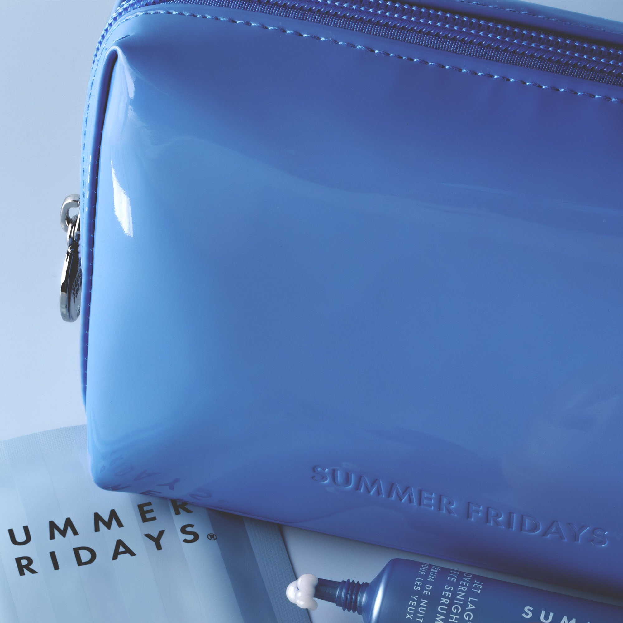 Glossy Pouch in Jet Lag Blue